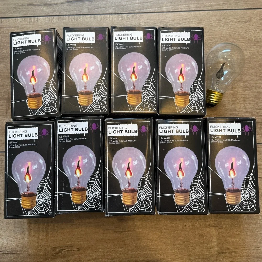 🎃10 Count FLICKERING Light Bulbs 🎃👻💀